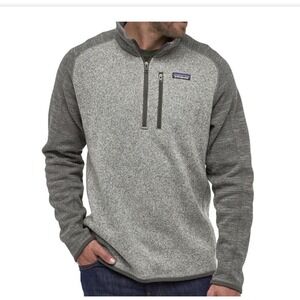 Patagonia Better Sweater Mens Small Fleece Quarter Zip Pullover Gray Outdoor